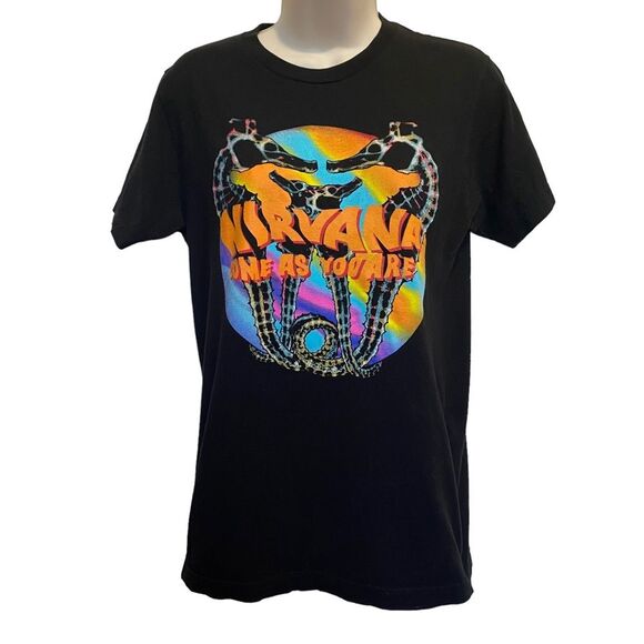 Tultex Nirvana Come As You Are Cotton Short Sleeve Tee Black Sz S - Picture 1 of 7